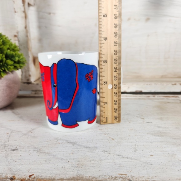 VTG 1972 Fitz & Floyd GOP Red Blue Elephant Republican Party Coffee Mug - Picture 8 of 10